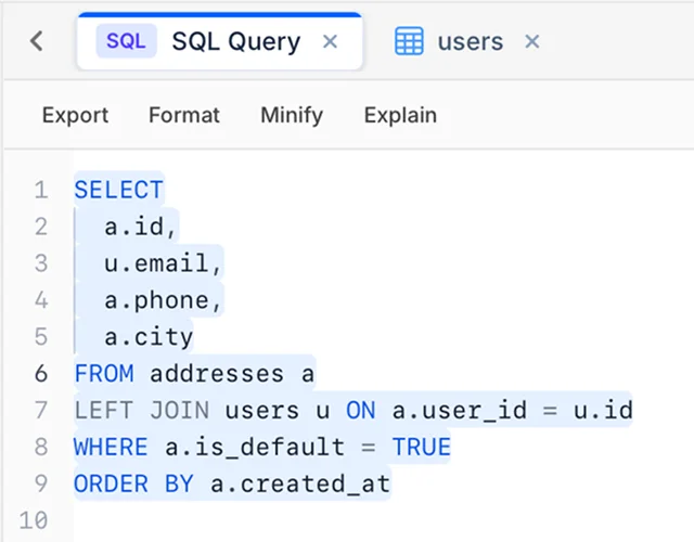 Multi-tab queries